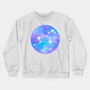 Leo Zodiac sign. Constellation on galaxy sky Crewneck Sweatshirt